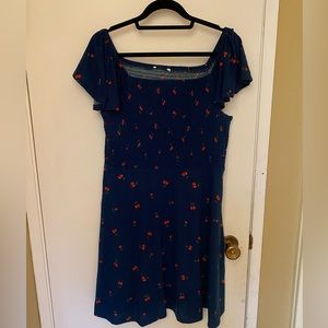 Navy blue cherry dress